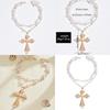 Oversized Cross Pendant Necklace With Alloy Charm For Female Punk Casual Wear