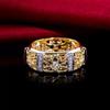 European-American Two-Tone Electroplated Hollow Pattern Ring