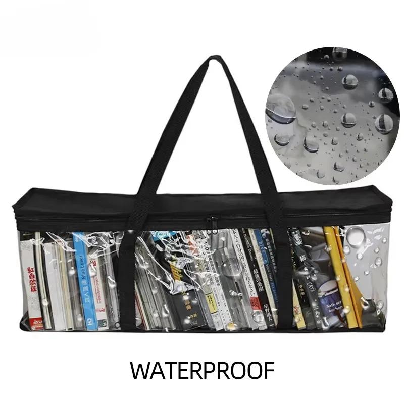 Großer, durchsichtiger Aufbewahrungshalter für DVDs und CDs, Tragetasche mit einfachem Reißverschluss, Organizer, Aufbewahrungstasche für Comicbücher, transparente Sammlung