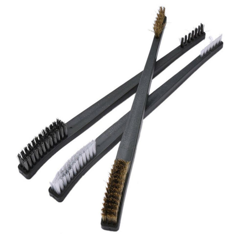 Double Head Wire Brush Set (5pcs) for Cleaning Scrubbing and Polishing Metal Surfaces Removing Paint and Rust Easily