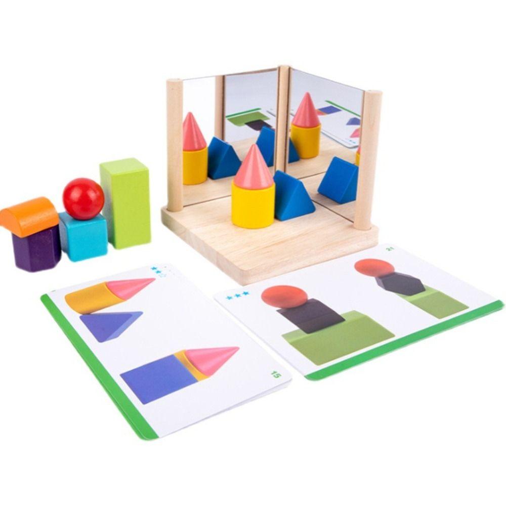 Shape Matching Mirror Imaging Logic Thinking Puzzle Geometric Shadow Thinking Toys  Teaching Aids