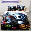 3pcs Duvet Cover Set (1*Duvet Cover + 2*Pillowcase, Without Core), The Nightmare Before Christmas Print Soft All‑Season Bedding Set, Home Bedroom Deco