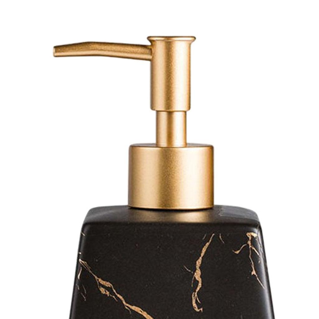 Bathroom Vanity Marble Imitated Ceramic Dish Soap Lotion Dispenser 260ml Pump Bottle Container Refillable