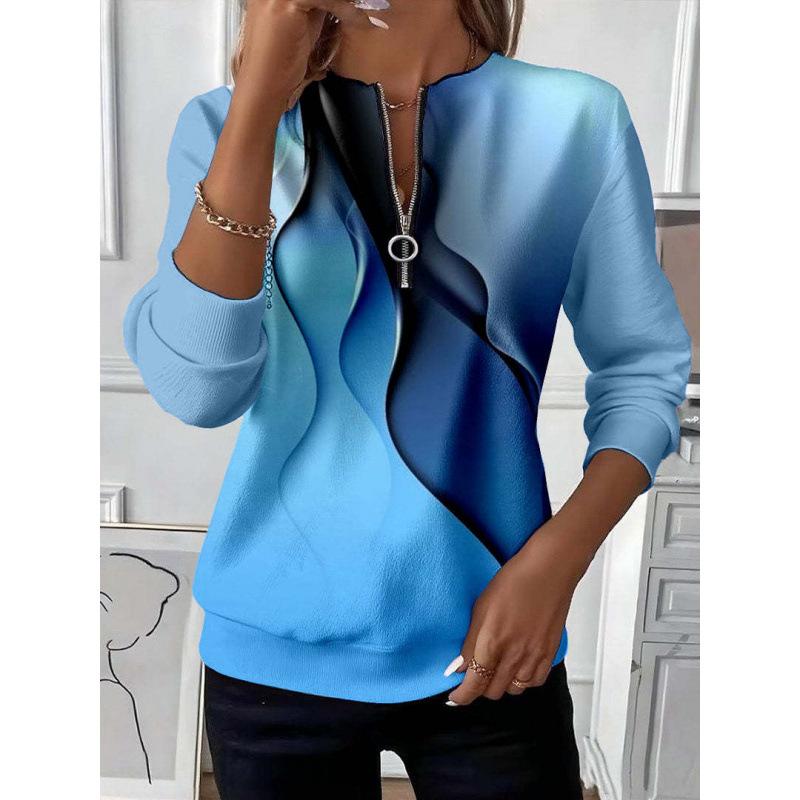 Long Sleeve Printed Raglan Sleeve Long Sleeve Women's Sweatshirt