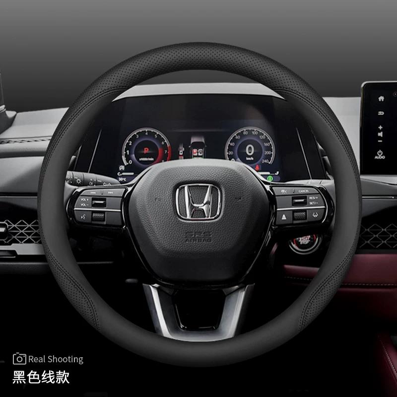 2026 For HONDA Luxury Steering Wheel Cover Nappa Leather Fit Civic Accord CR‑V Passport Pilot Ridgeline Odyssey Car Accessories
