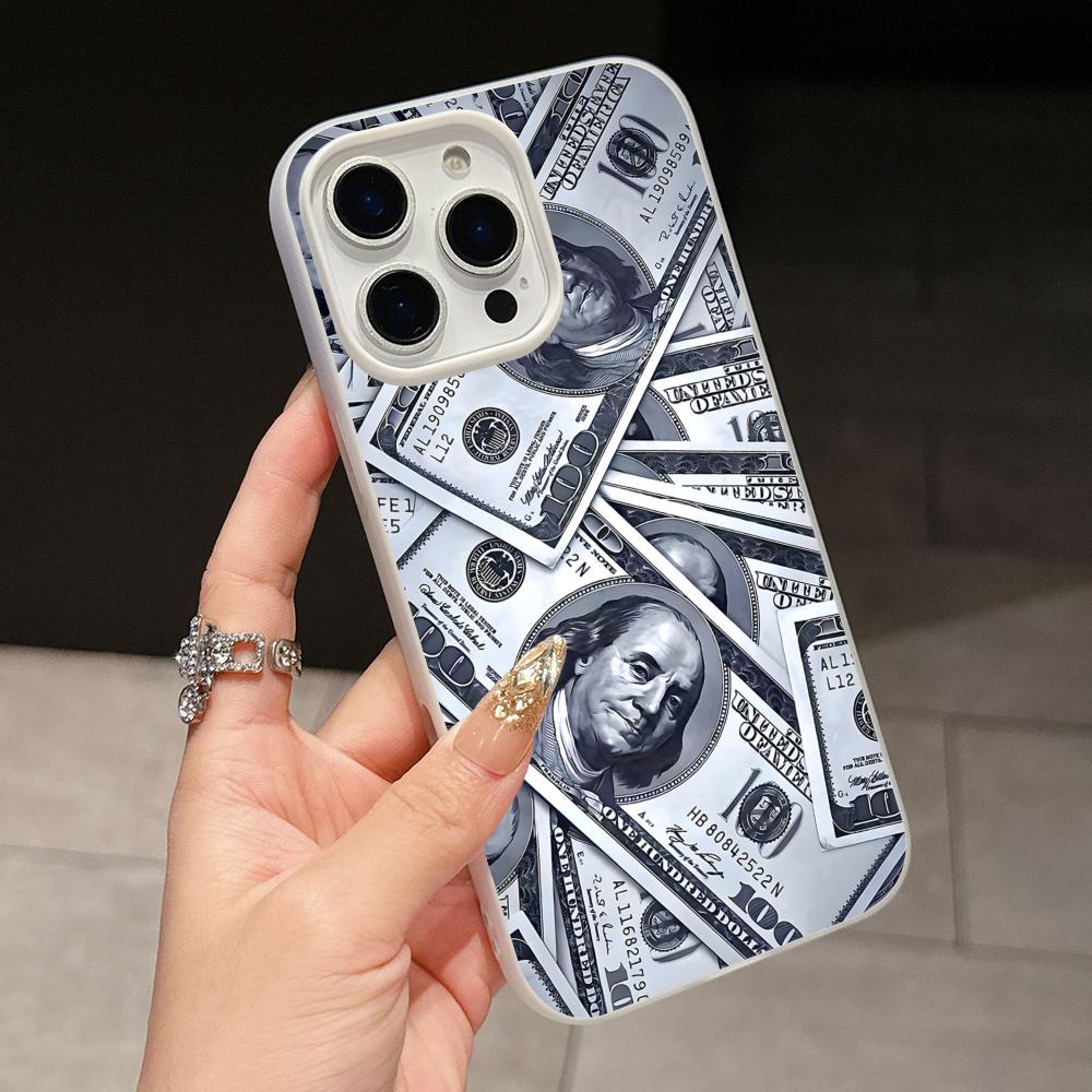 

USD Доллар Желе Двойной слой Белый Чехол для Мобильного Телефона для iPhone 17 16 15 14 13 12 11 Air Pro Max Plus Защитный iPhone 16