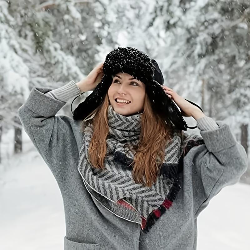 Winter Warm Unisex Russian Hat Rabbit Fur Ear Flap Windproof Outdoor Casual Fashion Cold Weather