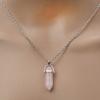 Fashion Quartz Crystal Necklace Chakra Rose Bule Purple Natural Stone Pendant Necklace Hexagonal Bullet Reiki Hippie Necklace