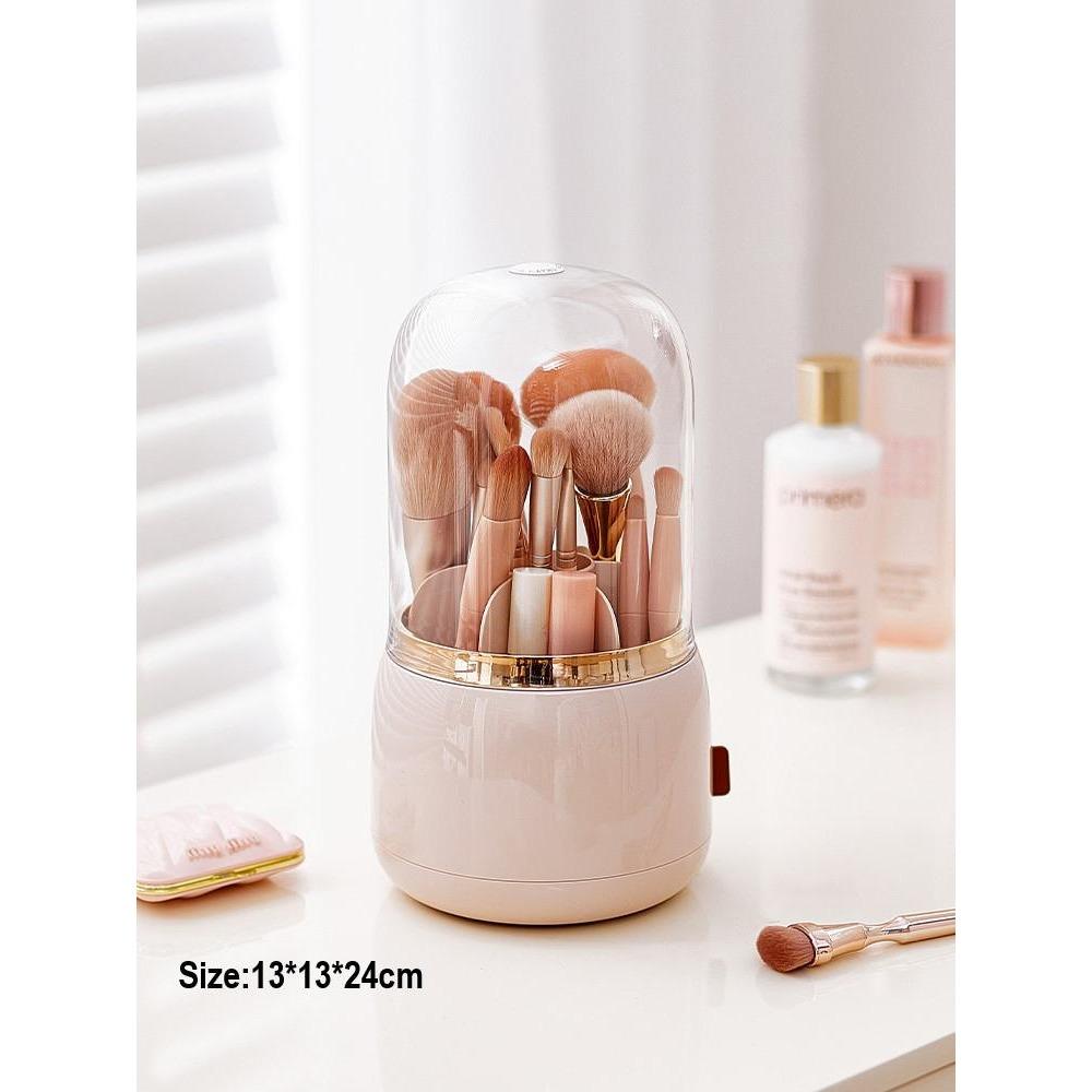 

Настольные органайзеры для макияжа с крышкой, большая вместительная коробка для хранения косметики, ящик для хранения средств по уходу за кожей, пылезащитный держатель кистей для макияжа