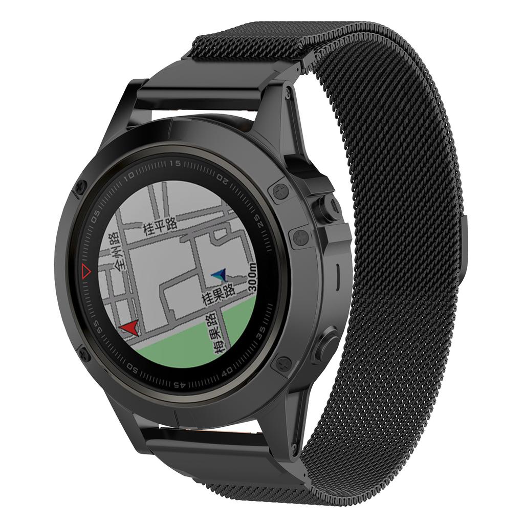 Milanese Stainless Steel Magnetic Watch Strap 26mm for Garmin Fenix 5X/5X Plus/3/3 HR/3 Sapphire/D2 Bravo/Quaitx 3