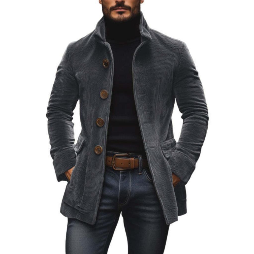 New Men's Faux Leather Jacket, Casual Lapel Fall Winter Fashion Outerwear