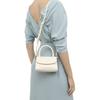 By Far Croco Series Gentle Minimalist Crocodile Embossed Flap Leather Mini Square Bag Women handbags Cream-White 19PFMINACEDSMA