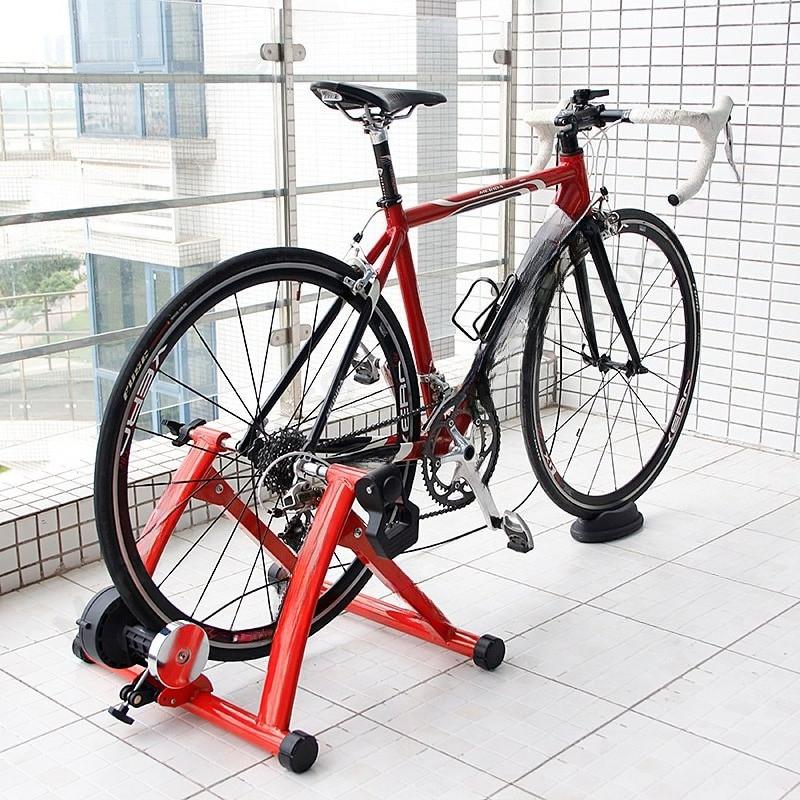 Foldable Magnetic Bike Trainer Stand 6 Speed Roller Cycling Station Indoor Bicycle Exercise Training Stand for 20-28 Inch Tire