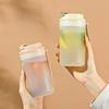 350/550ML Heat-resistant Plastic Water Cup Tumbler with Lid & Rope Reusable Portable Leak Proof Drinking Cup for Kids Students