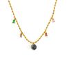 Contemporary Geometric Zircon Pendant on Titanium Steel Rice Bead Chain for Women