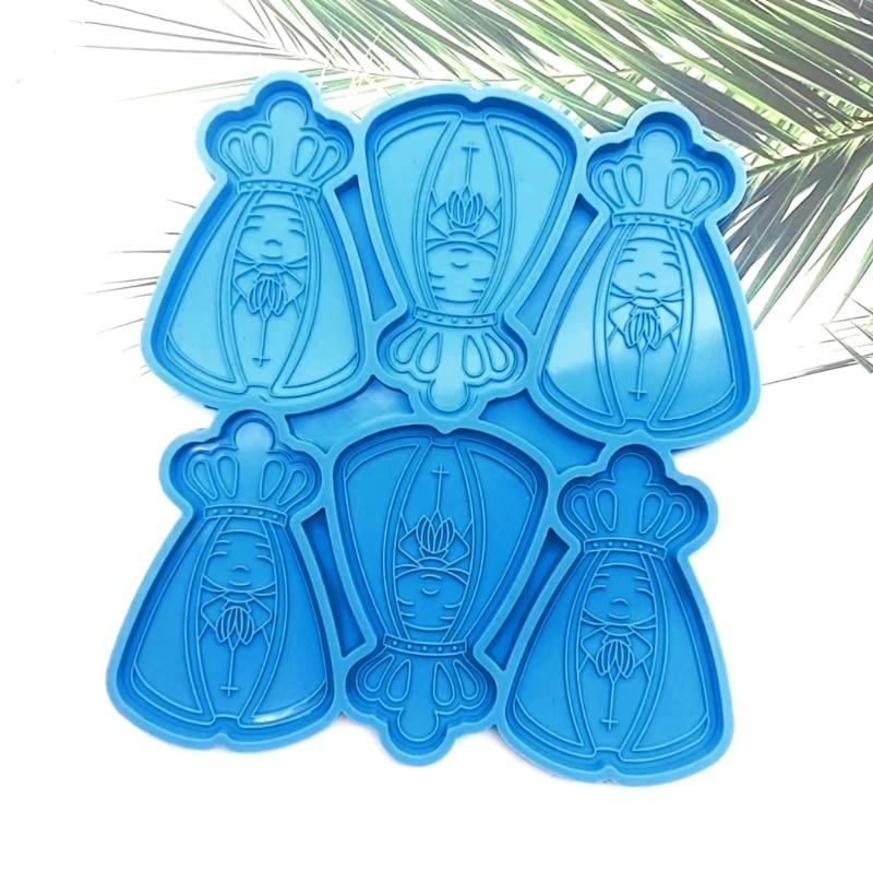 6 Cavities Silicone Resin Molds Ornaments Moulds Crafts Making Moulds King Shaped Silicone Material Hand-Making Tools