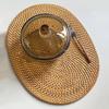 1pcs Rattan Woven Oval Non-Slip Heat-Resistant Placemat Home Kitchen Dining Table Decor Mat Anti-Skid Tableware Pad
