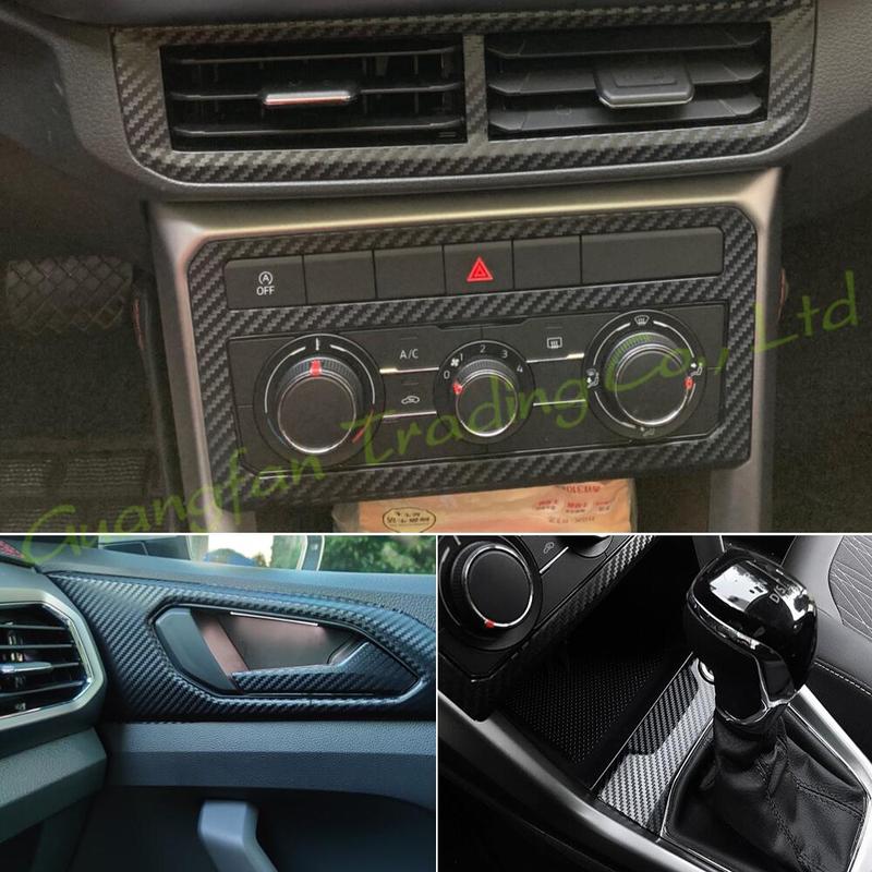 Pentru Volkswagen T-cross - Panou Central de Comandă Interior Mânerul Ușii Autocolante Fibră de Carbon Autocolante Accesoriu pentru stilul mașinii