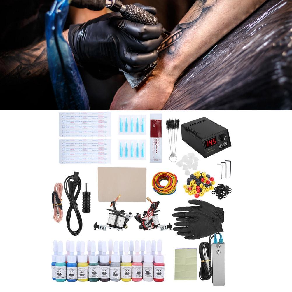 Complete Tattoo Kit for Beginners Tattoo Power Supply Inks Shader Liner Machine