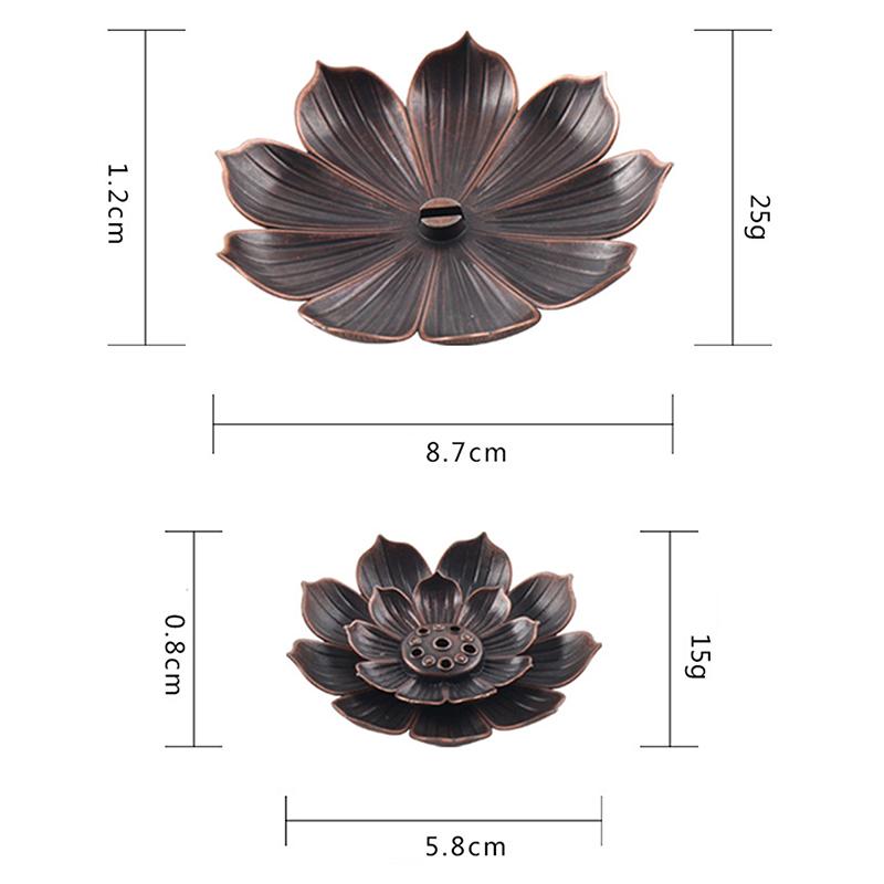 Metal  Incense Burner Stick Holder Buddhism Lotus Line Incense Plate Sandalwood Coil Base Temples Yoga Studios Home Decoration