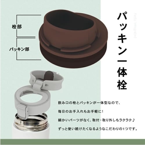 Lightweight, Stylish, One-touch Stainless Steel Water Bottle with Integrated Gasket, Model TLW350, Available In Earth Tones and Black.