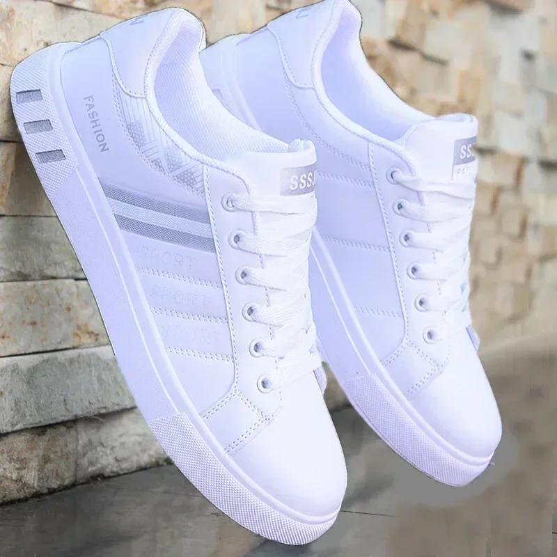 Heren Casual Sportschoenen Antislip Slijtvast Ademend Demping Kleurblokkerend Design Veelzijdige Casual Sportschoenen 45 white