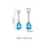 925 Sterling Silver Light Luxury Fashion Temperament V-shaped Water Drop Zircon Earrings Birthday Gift Women's Jewelry