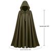 2025 Dark Medieval Hooded Cloak: Retro Stand Collar Halloween Cape, Solid Color