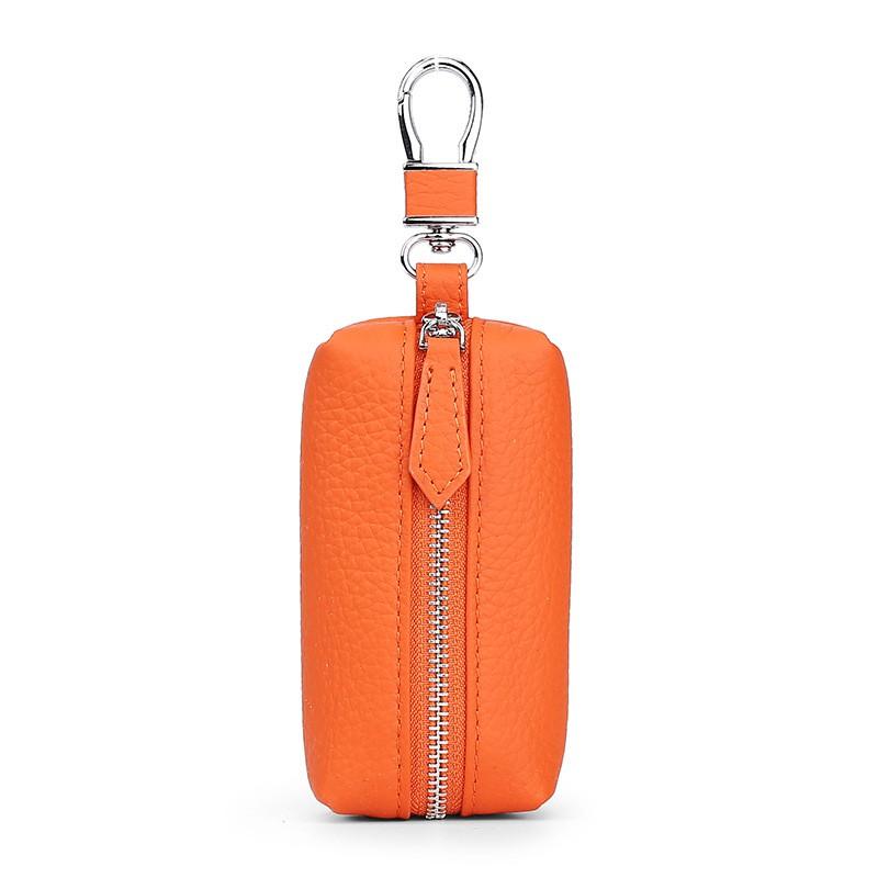 Genuine Leather Key Case With Zipper Pocket Car Keys Stylish Waist Clip Holder In Multiple Colors