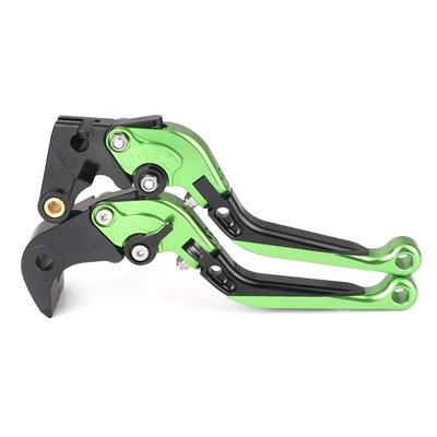 AL-mart Collapsible Telescopic 6 Stage Adjustable Brake Clutch Lever Set Kawasaki Versis X 300 / 250 2017-2019 (Green)