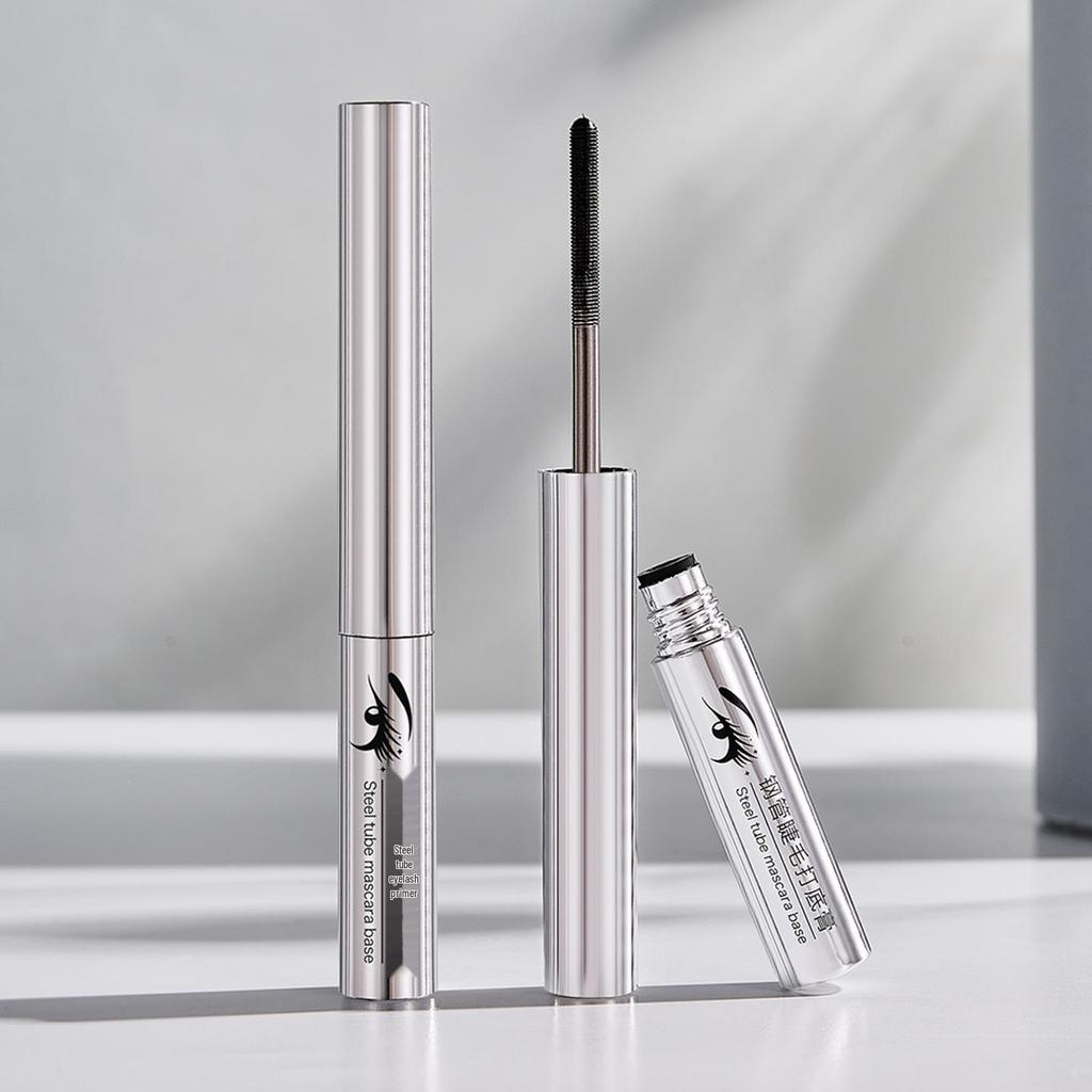 Cross-border Bestseller: Smudge-proof Silver Mascara, Long-lasting Curl, Volume, Spiral Brush, with Primer