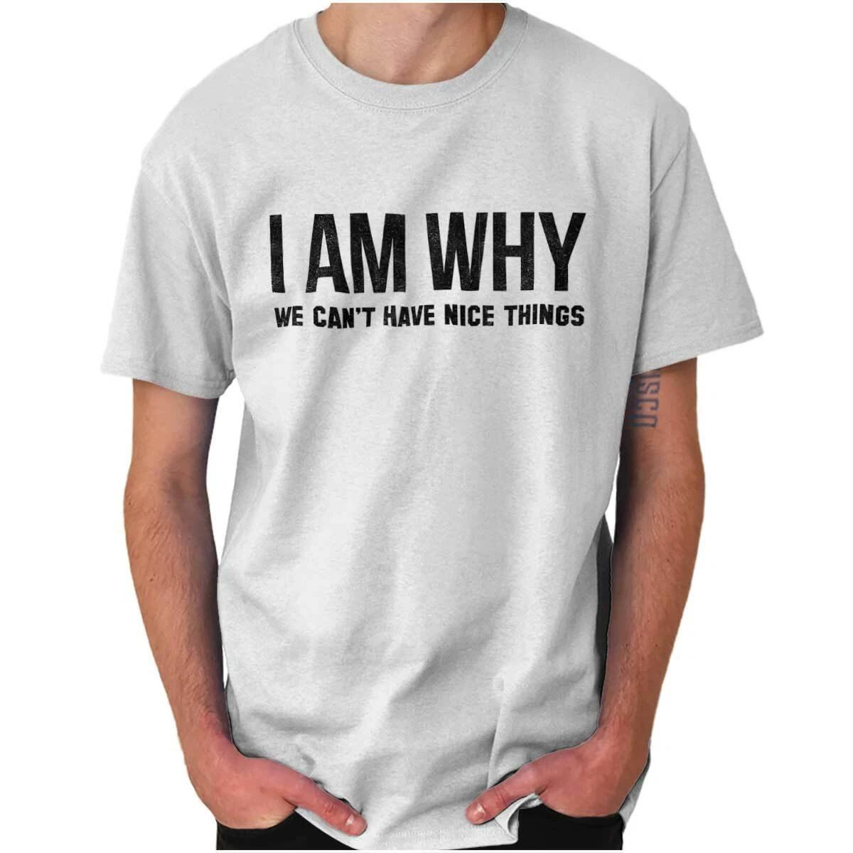 I Am Why We Cant Have Nice Things Hot Mess Womens or Mens Crewneck T Shirt Tee L