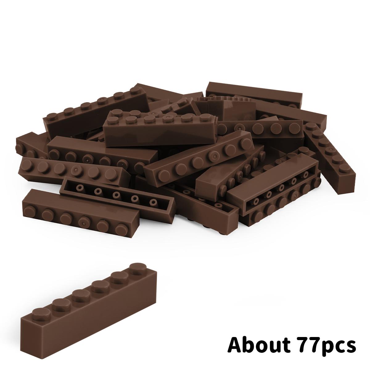 

200g1x6 DlY Building Blocks Thick FiguresBricks Dots Learning Imaginative SizeCompatible Including Plastic Playthings forChildren 200g1x6 high brick коричневый
