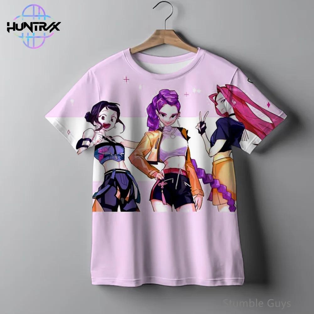 Anime Clothing Casual Fashion Children Kpop Demon Hunter 3D Short Sleeved Summer Boy and Girl T-shirt