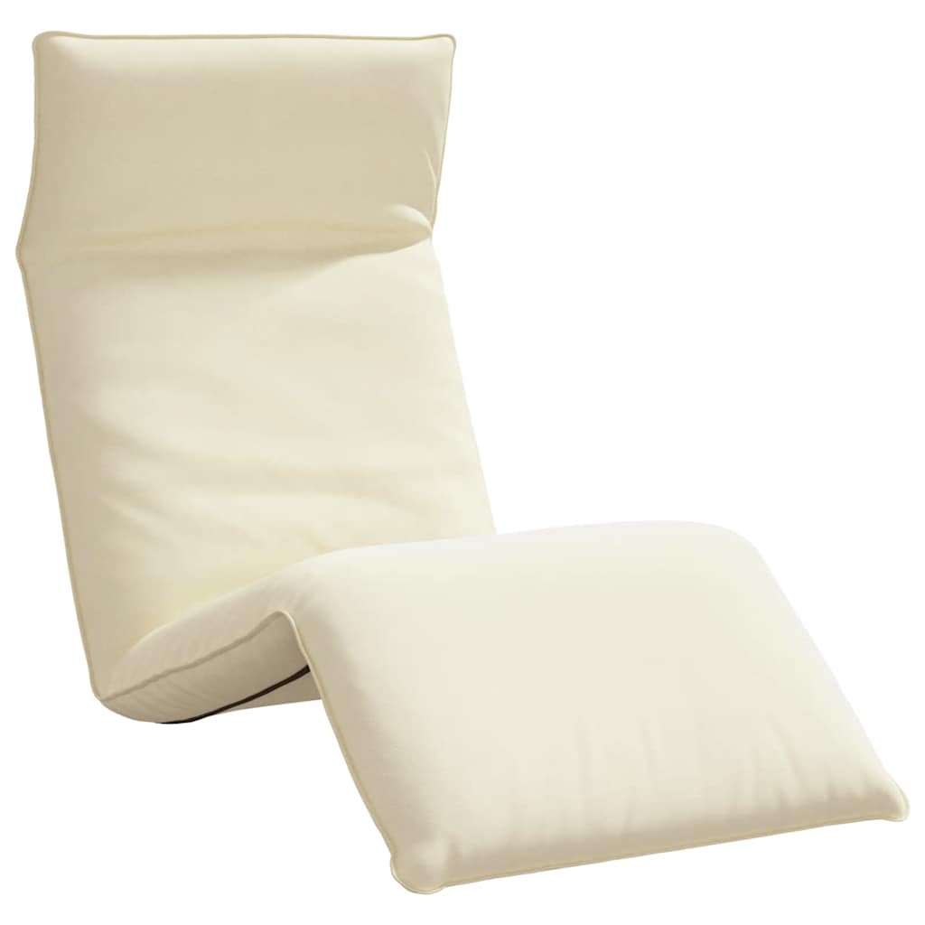 Foldable Sun Lounger Cream 175 X 54 X 8.5 Cm Oxford Fabric