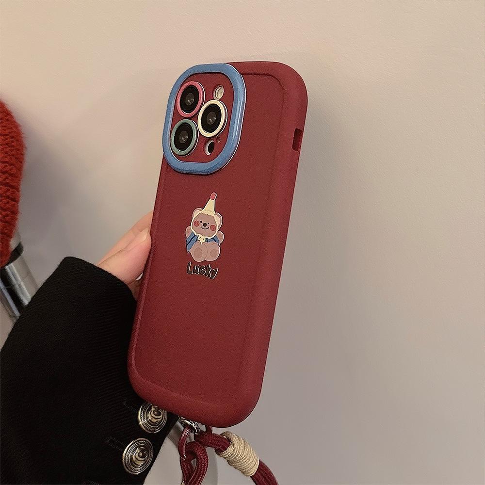 Etui na telefon komórkowy Apple 15 Iphone16 Silikonowe 11 Odpowiednie dla 13promax Zabawny Uroczy Bransoletka z Misiami 14