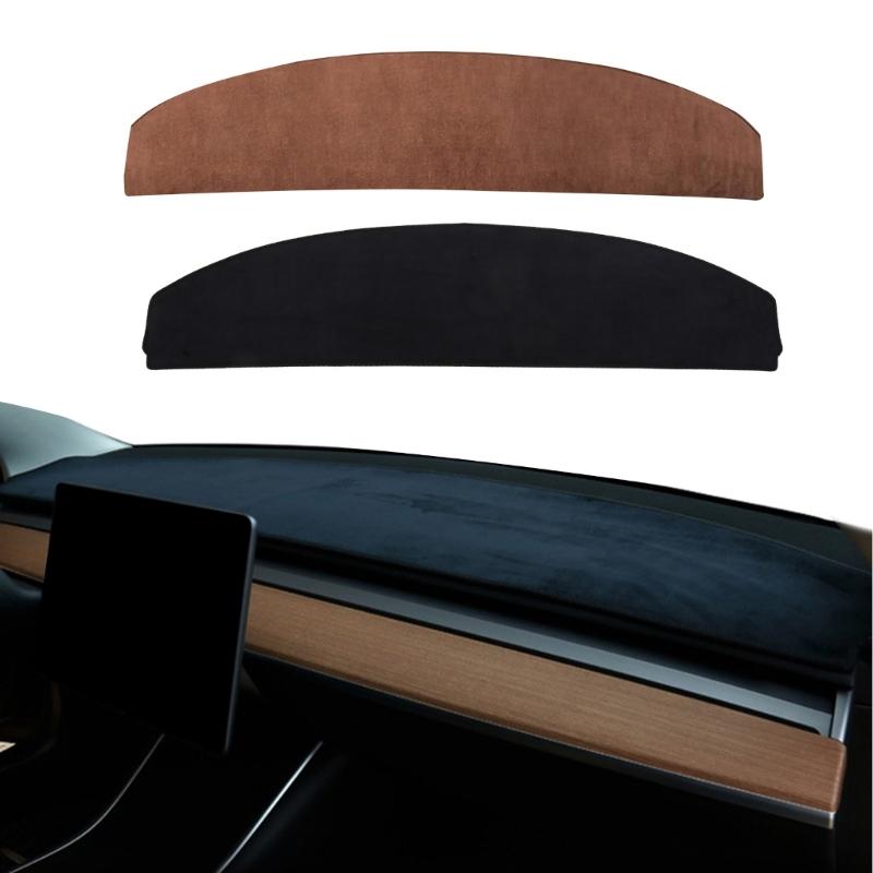 High-performance Dashboard Cover Mat Cover Dash Mat Dashboard Decorative Interior Compatible- with  Black/Brown