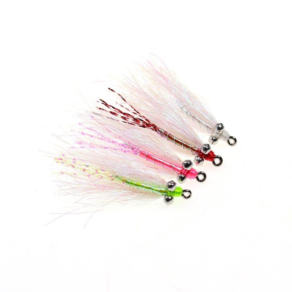 4pcs Fast Sinking Fly Fishing Lures Barbed Hook Fast Sinking Flies Crazy Charlie Flies For Bass