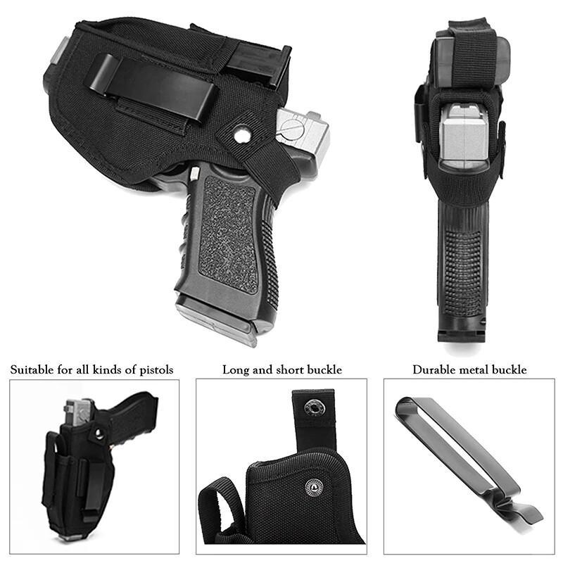 Outdoor Tactical Gun Holster with Bullet Clip Hunting Belt Concealed Carry IWB OWB Airsoft Pistol Bag for All Size Handgun