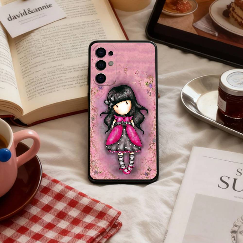 Lovely S-Santoro G-Gorjuss Series Phone Case For Samsung S 25,24,23,22,30,21,10,9,Ultra,Plus,Lite,FE,4,5 G Soft Black Case