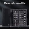 Cordless Electric Screwdriver Set 76 in 1 Precisions Bit Builtin LED Light Alloy Construction Electronics Repair Tool