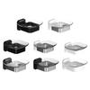 Wall Mounted Transparent Soap Dish PunchFree Not Draining Soap Holder Bathroom Kitchen Soap Rack Organizers