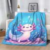 8 Sizes Cute Axolotl Printed Blanket Warm Soft And Comfortable Home Travel Blanket Sofa Bedding Cover Blanket Kids Gamer Gift