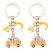 2Pcs Camping Keychain Set Colorful Motorhome Keyrings Stylish Bag Pendant Key Pendant Suitable for Travel Enthusiasts