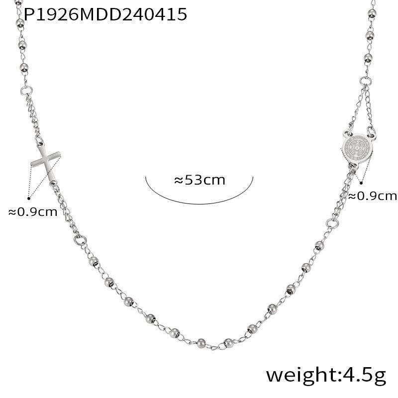 Retro European-American Portrait Pendant Necklace for Women - Titanium Steel