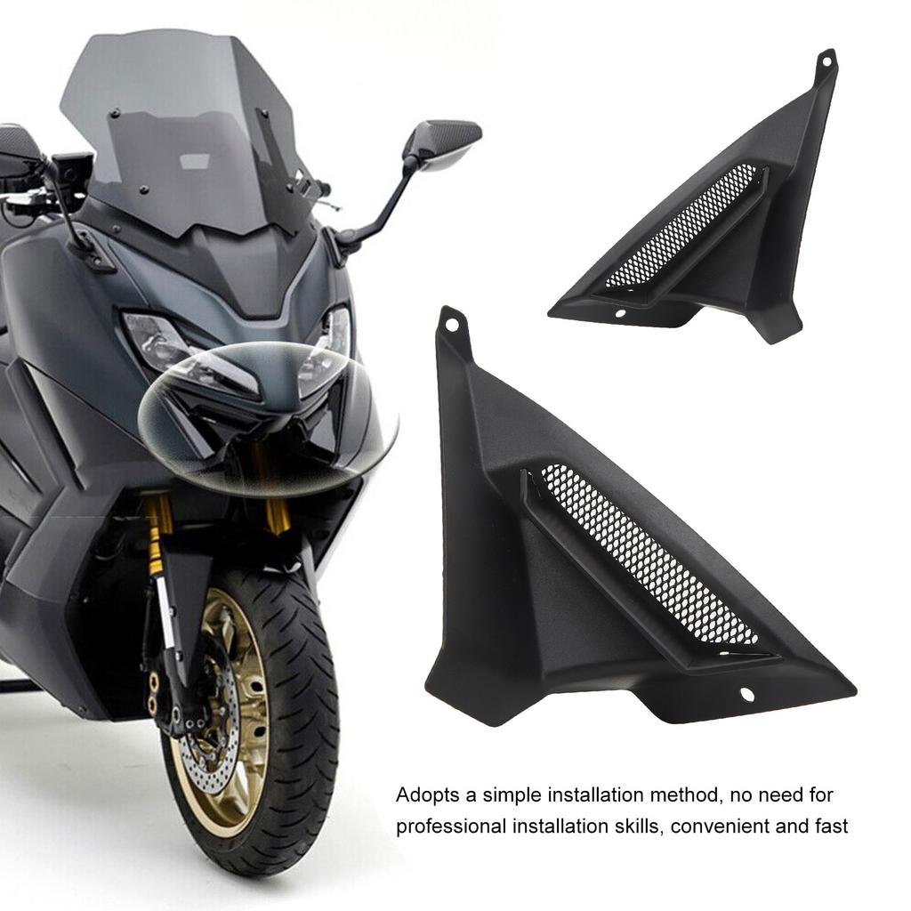 1Pair Front Air Intake Fairings Covers Stylish Impact Resistant Colorfast Heat Resistant For TMAX 560 2022 To 2023 Black