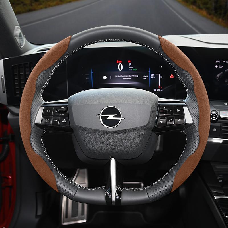 Suitable for Opel Anti-Slip Buckle Segmented Suede Steering Wheel Cover Suitable for Astra H Gtc J Insignia Corsa D E Mokka Vectra C K Zafira B 