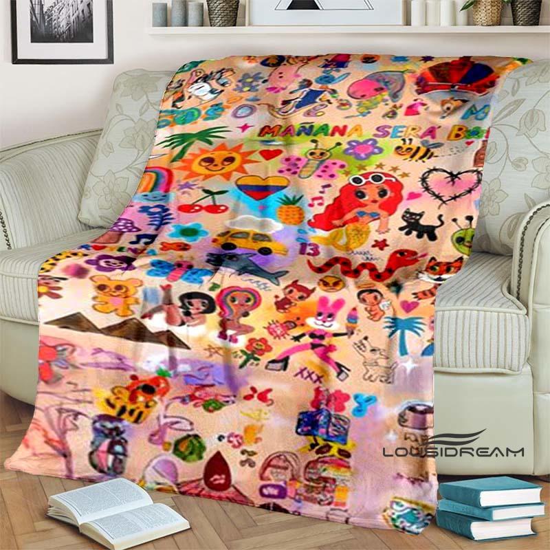 Customizable K-KAROL G Printed Comfortable Soft Blanket Home Fashion Sofa Bed Living Room Warm Portable Travel Gift Blanket