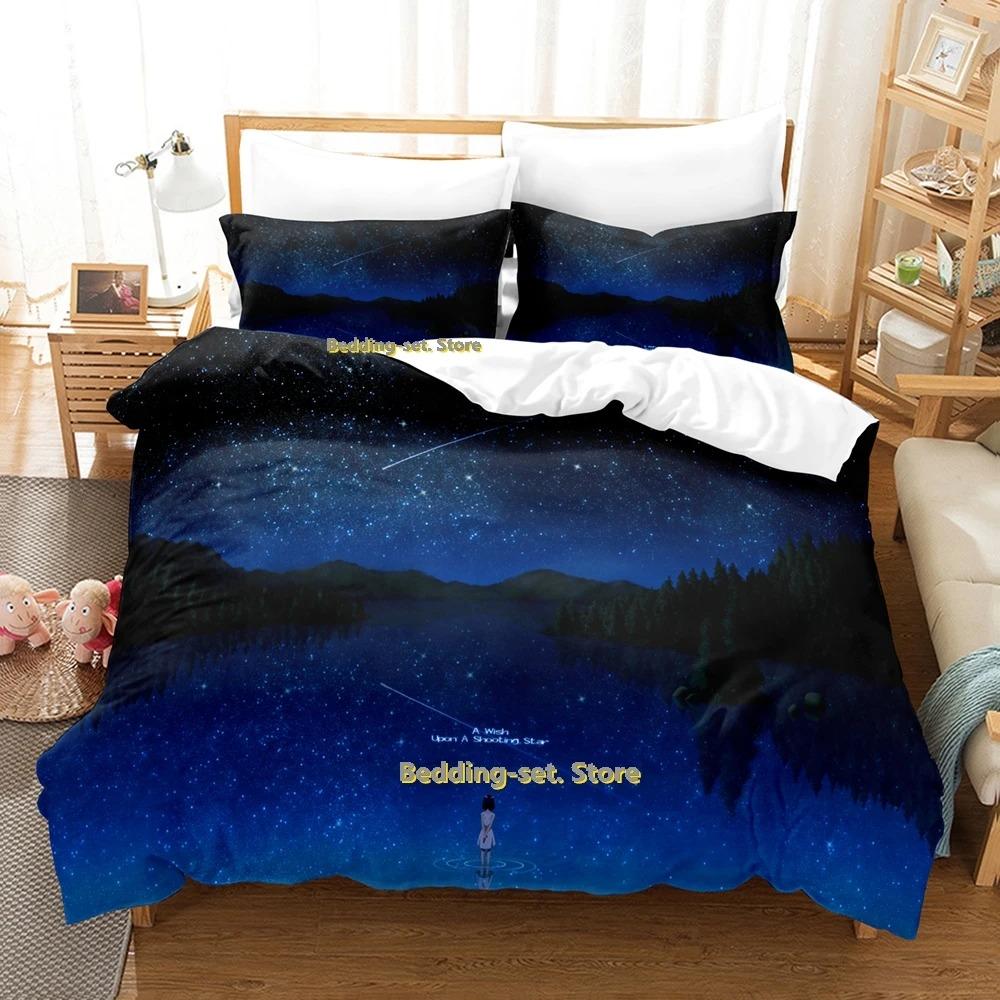 Comfortable Anime Print Bedding Set With Duvet Cover And Pillowcases Single Twin Full Queen King Sizes For Adults And Kids