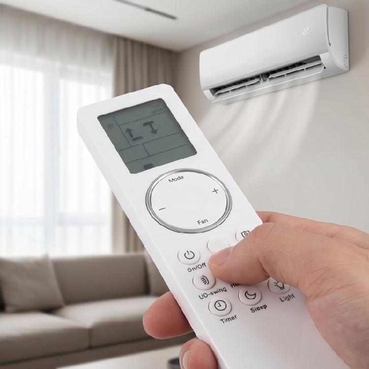 LCD Display Remote Control for YBE1F Air Conditioner Use, White Direct Setup Handset with Temperature Mode Fan Swing Timer Sleep Light Button